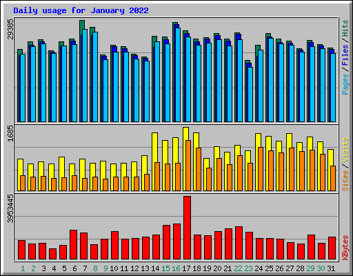 Daily usage for January 2022