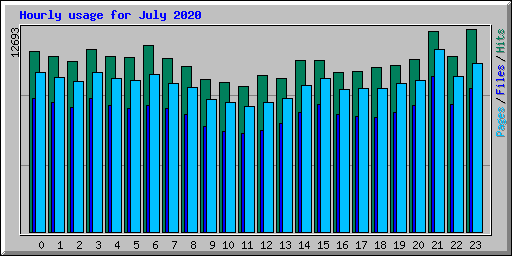 Hourly usage for July 2020