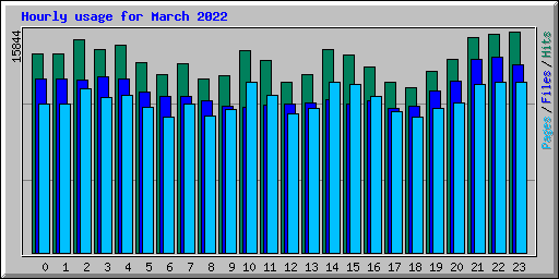 Hourly usage for March 2022